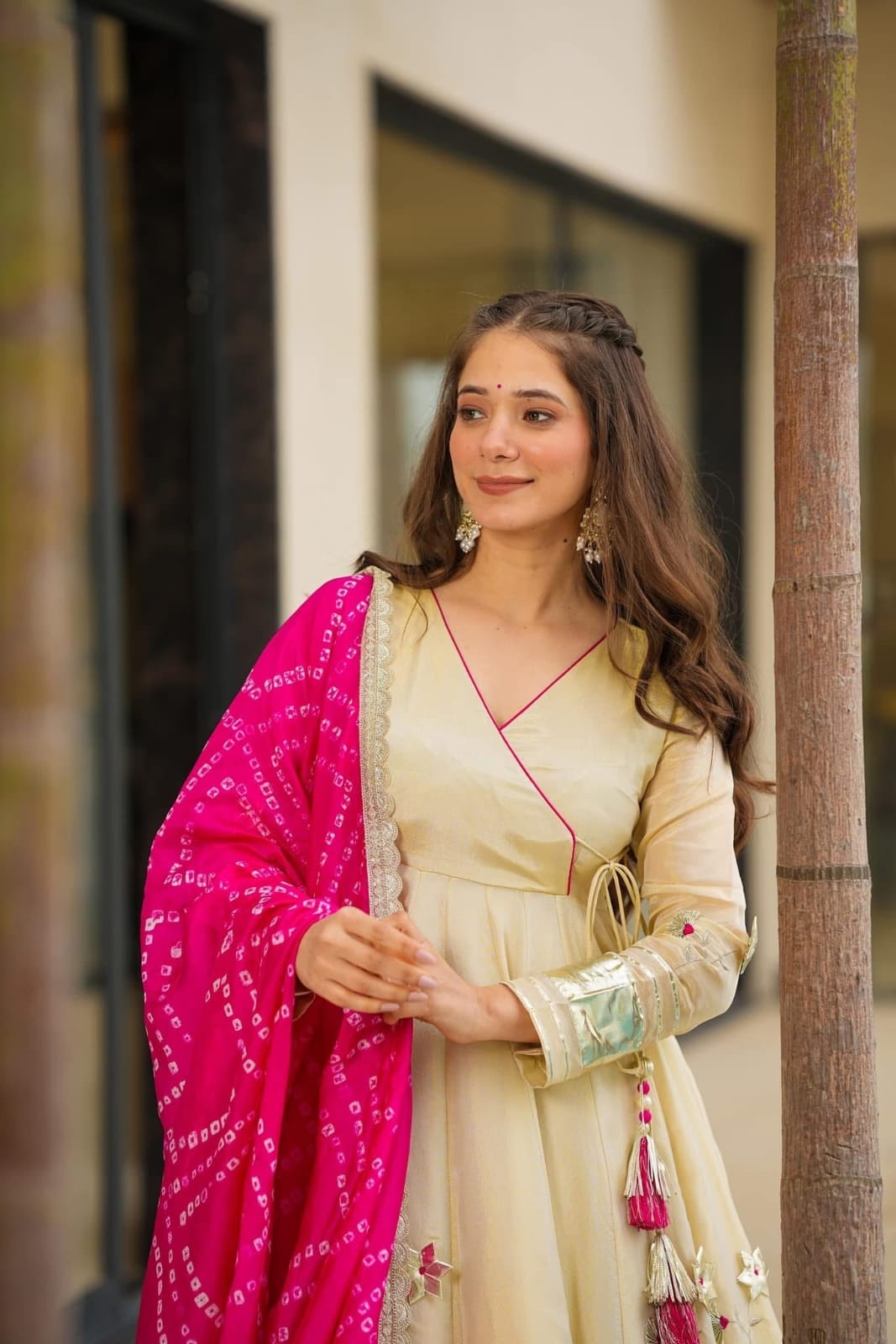 Bandhani Grace Anarkali Set - Kurtikala