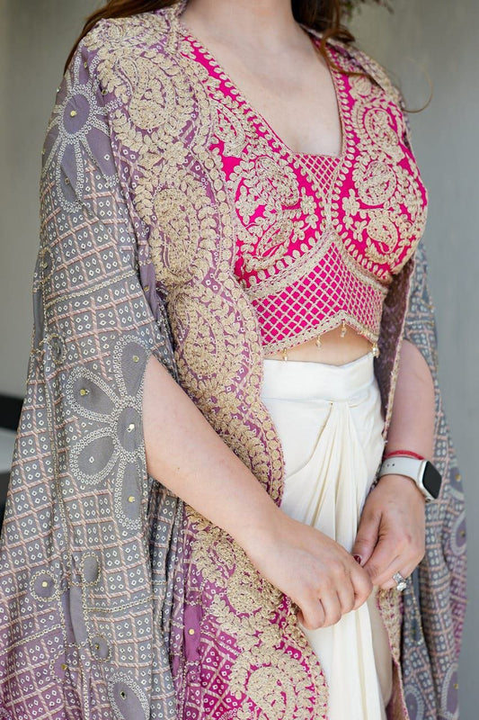 Gulabi Noor Dhoti Set - Kurtikala