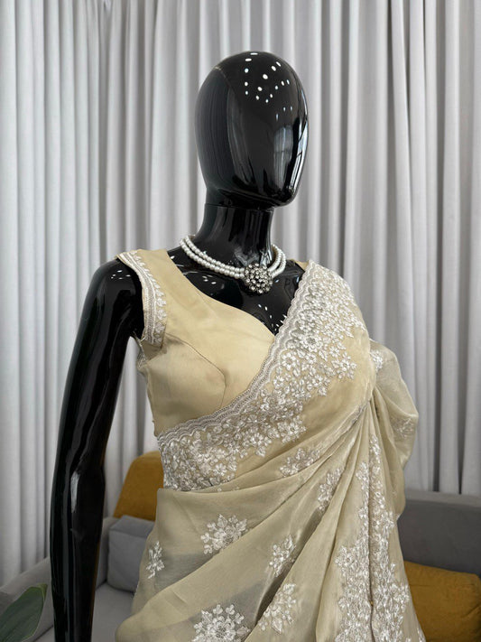 Ivory Noor Royale Saree - Kurtikala