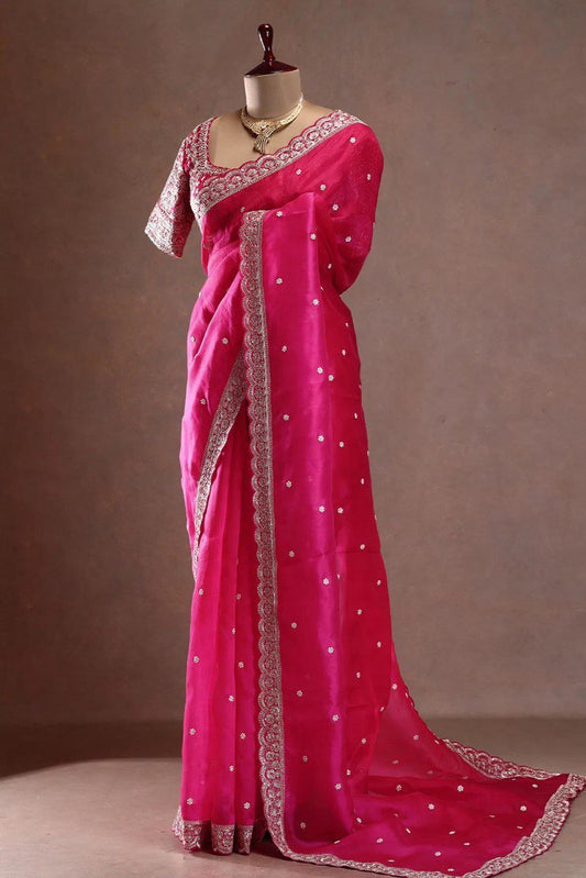 Rani Royale Embroidered Saree - Kurtikala
