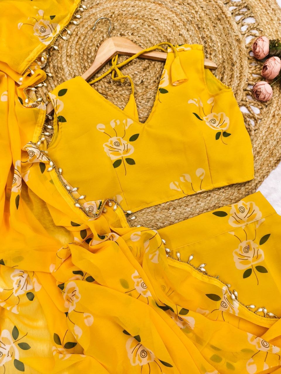 Sunshine Bloom Saree - Kurtikala