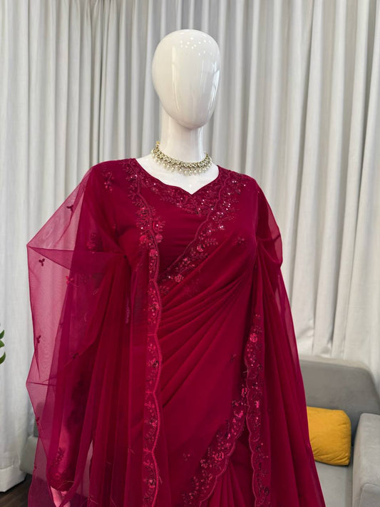 Ruby Grace Designer Saree - Kurtikala