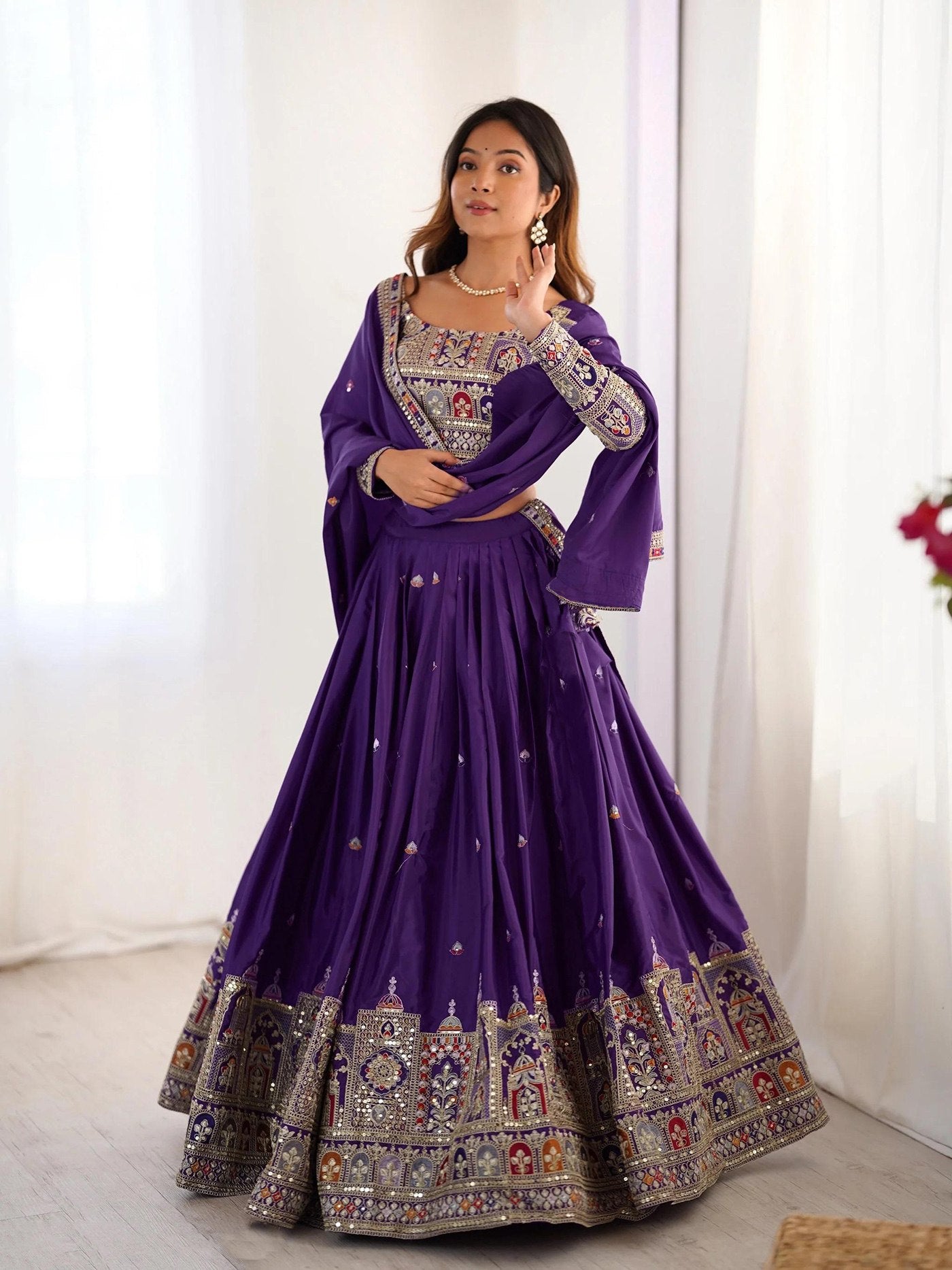 Zohra Purple Lehenga set