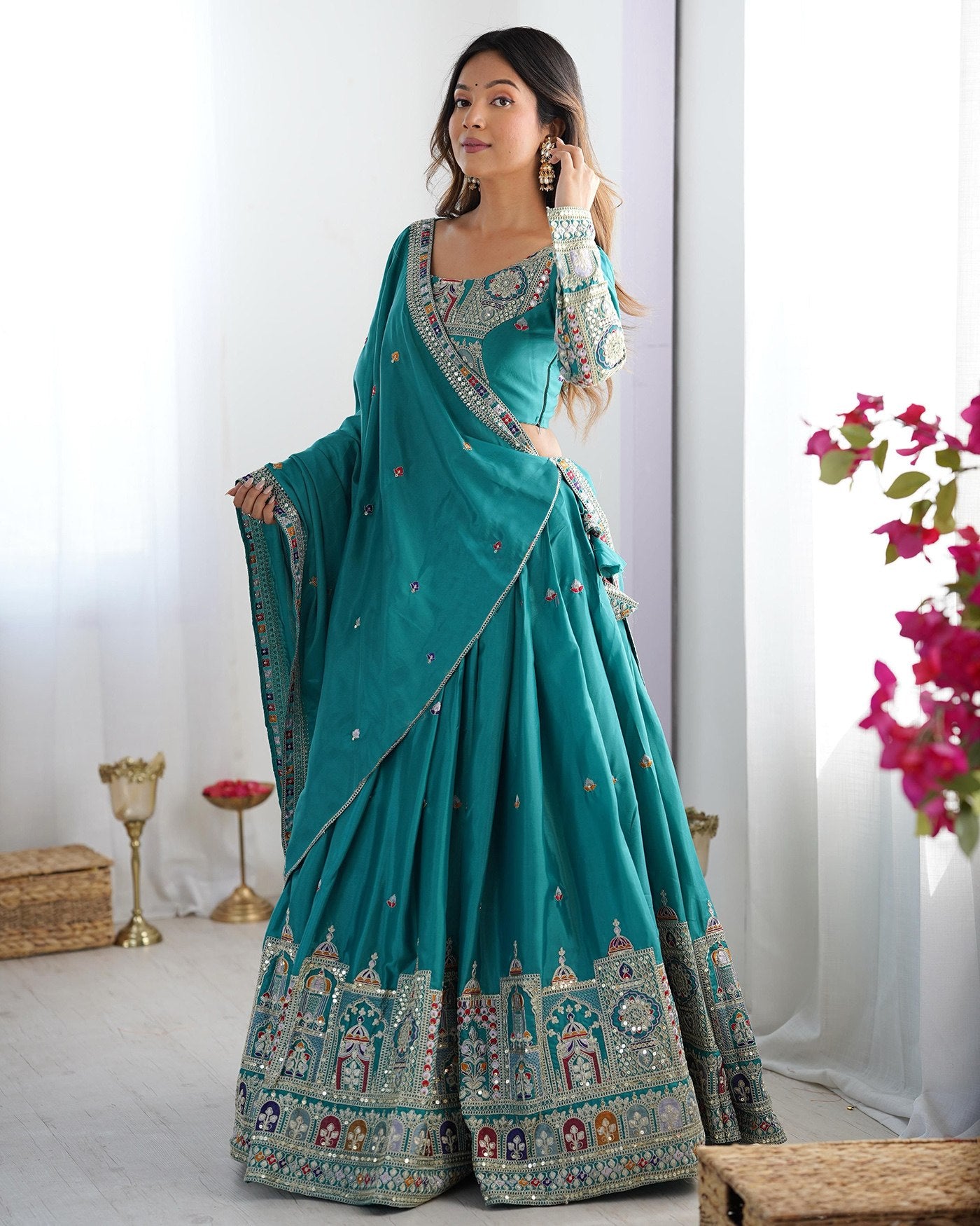 Zohra Teal Royal Lehenga Set