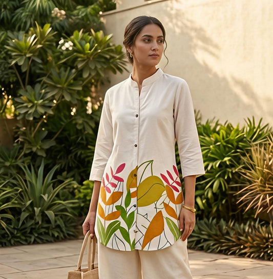 Leaf Garden Cotton Coord Set - Kurtikala