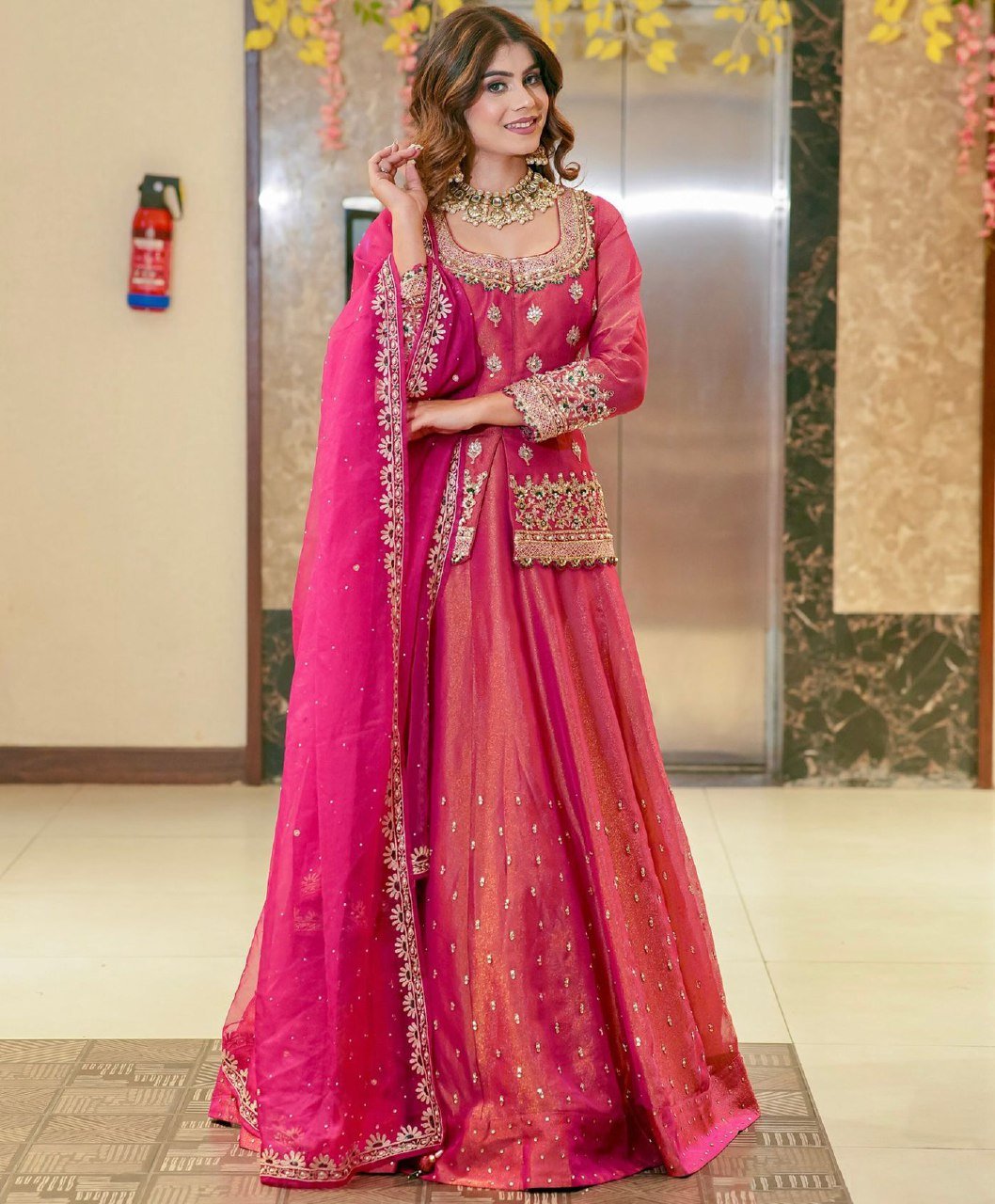 Rani Pink Lehenga Set - Kurtikala