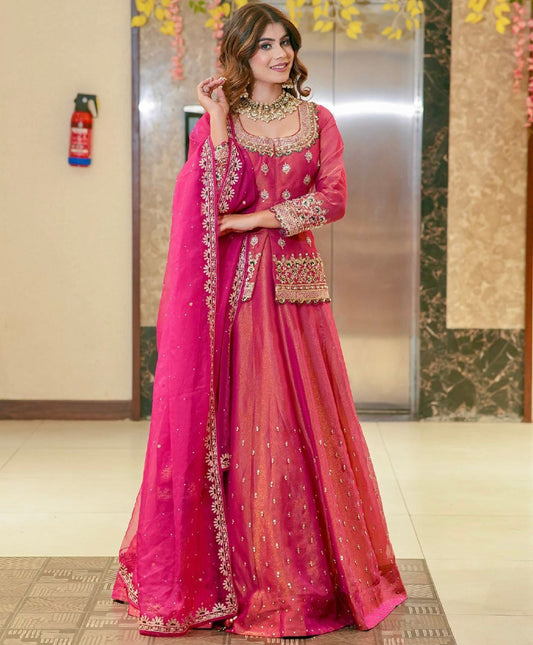 Rani Pink Lehenga Set - Kurtikala