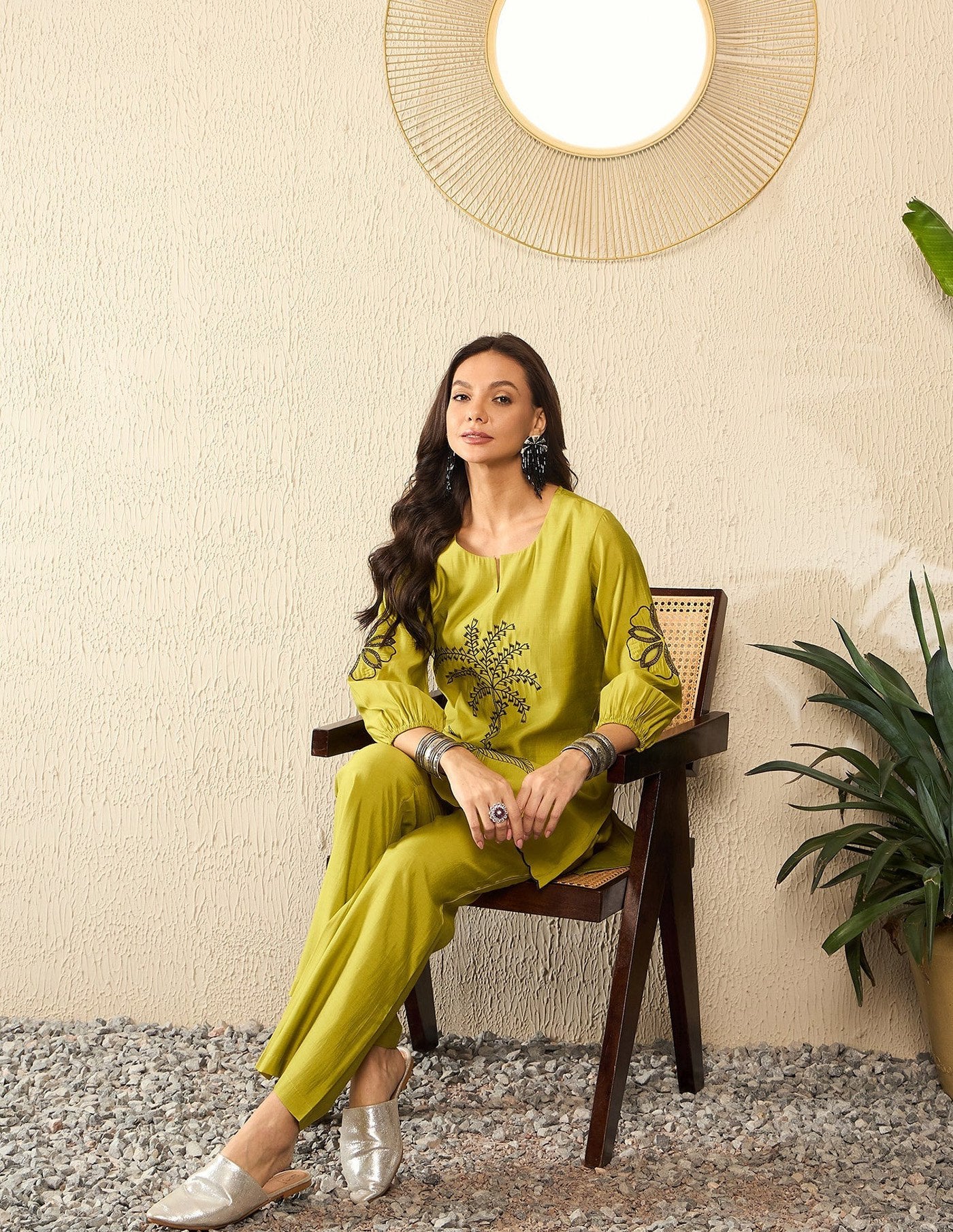 Lime Botanical Co - ord Set - Kurtikala