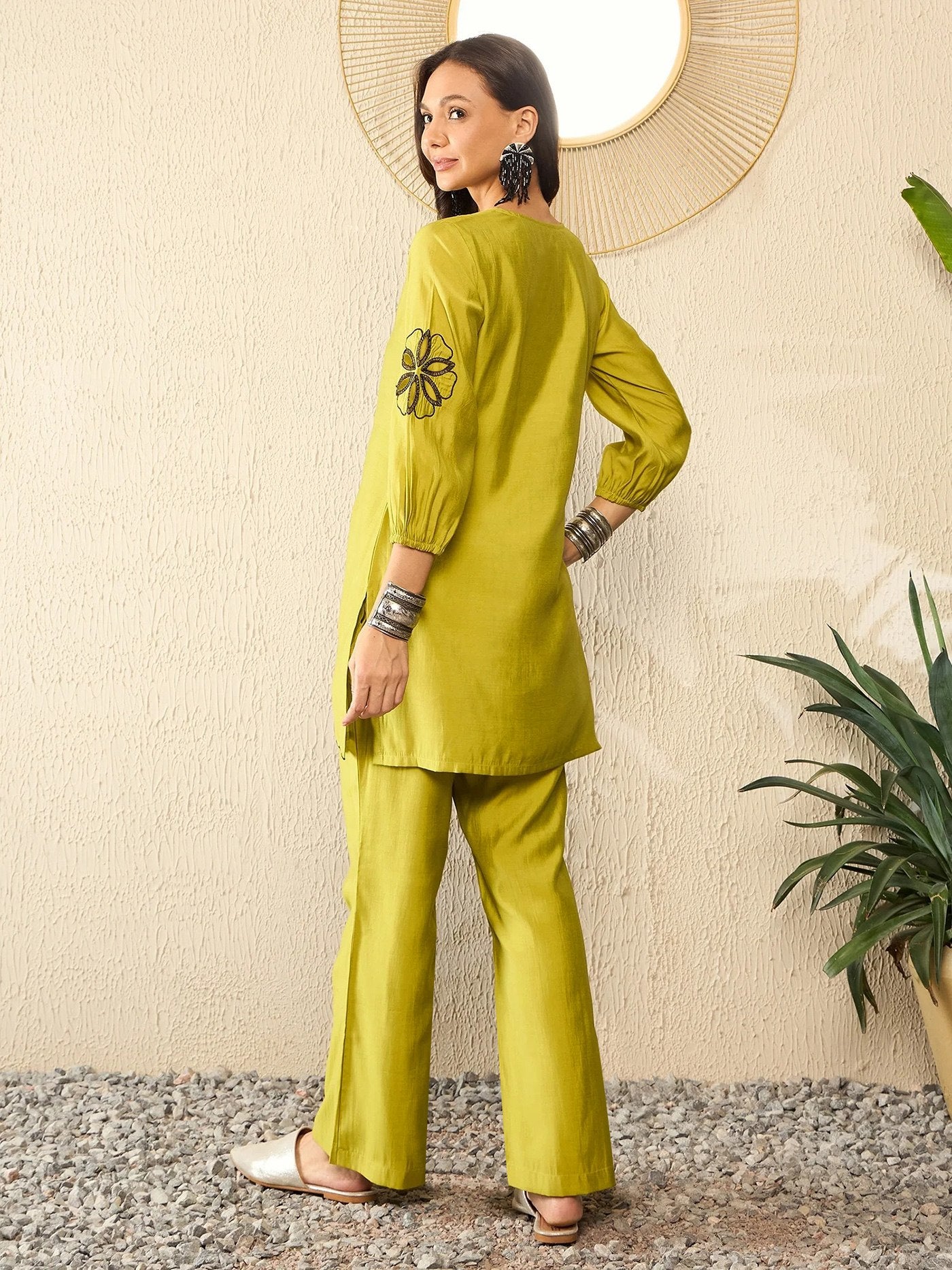 Lime Botanical Co - ord Set - Kurtikala