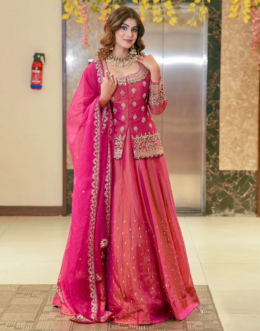 Rani Pink Lehenga Set - Kurtikala