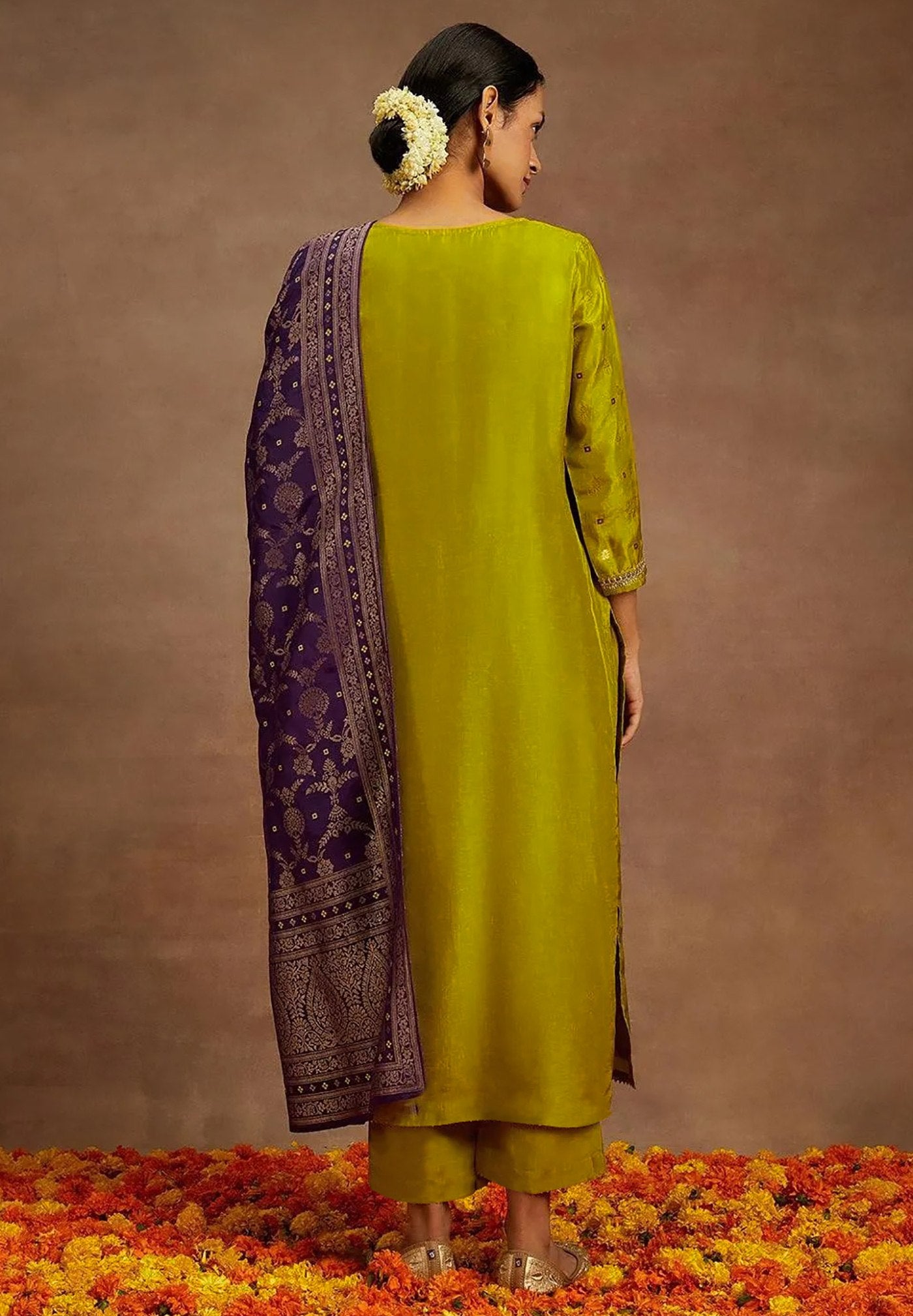 Ruhani Mustard Festive Suit Set - Kurtikala