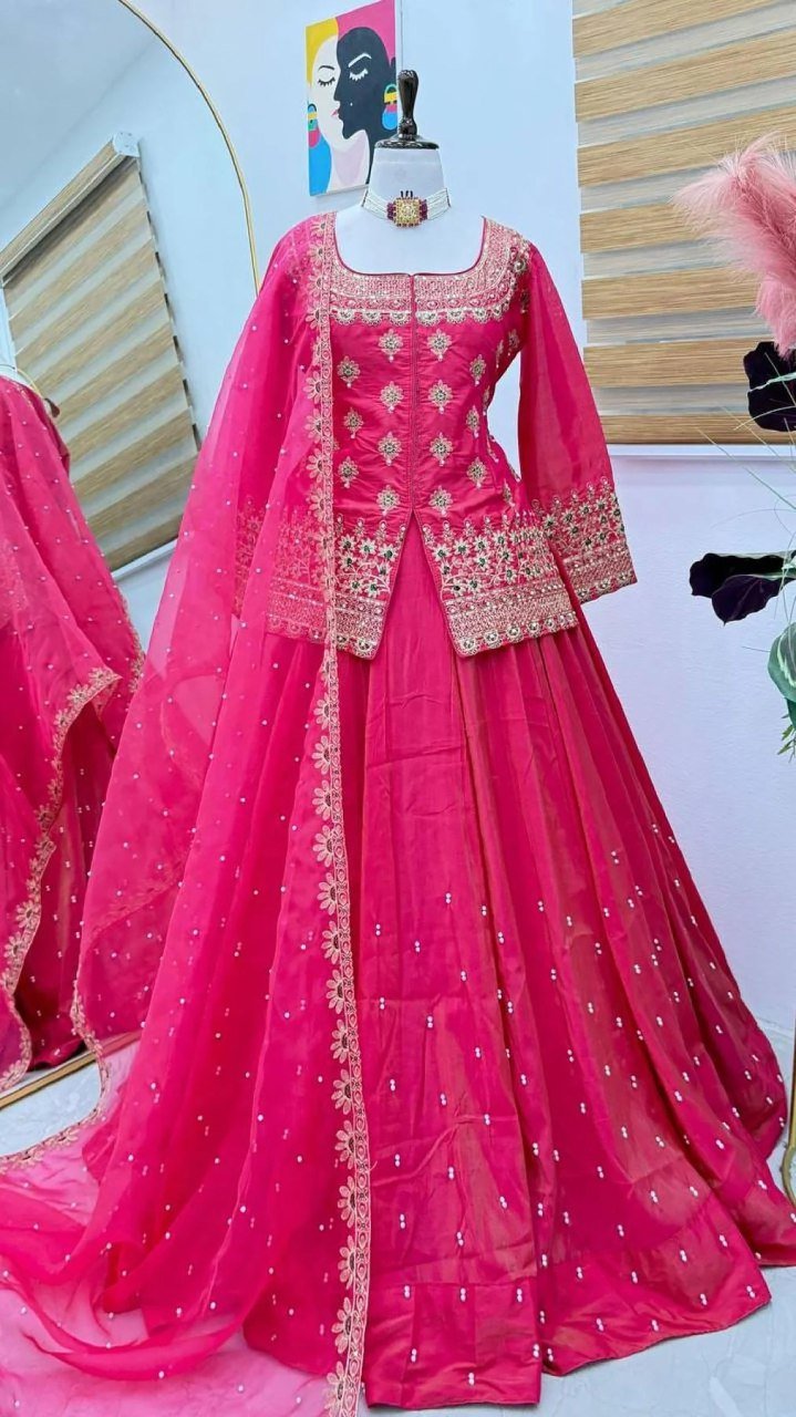 Rani Pink Lehenga Set - Kurtikala