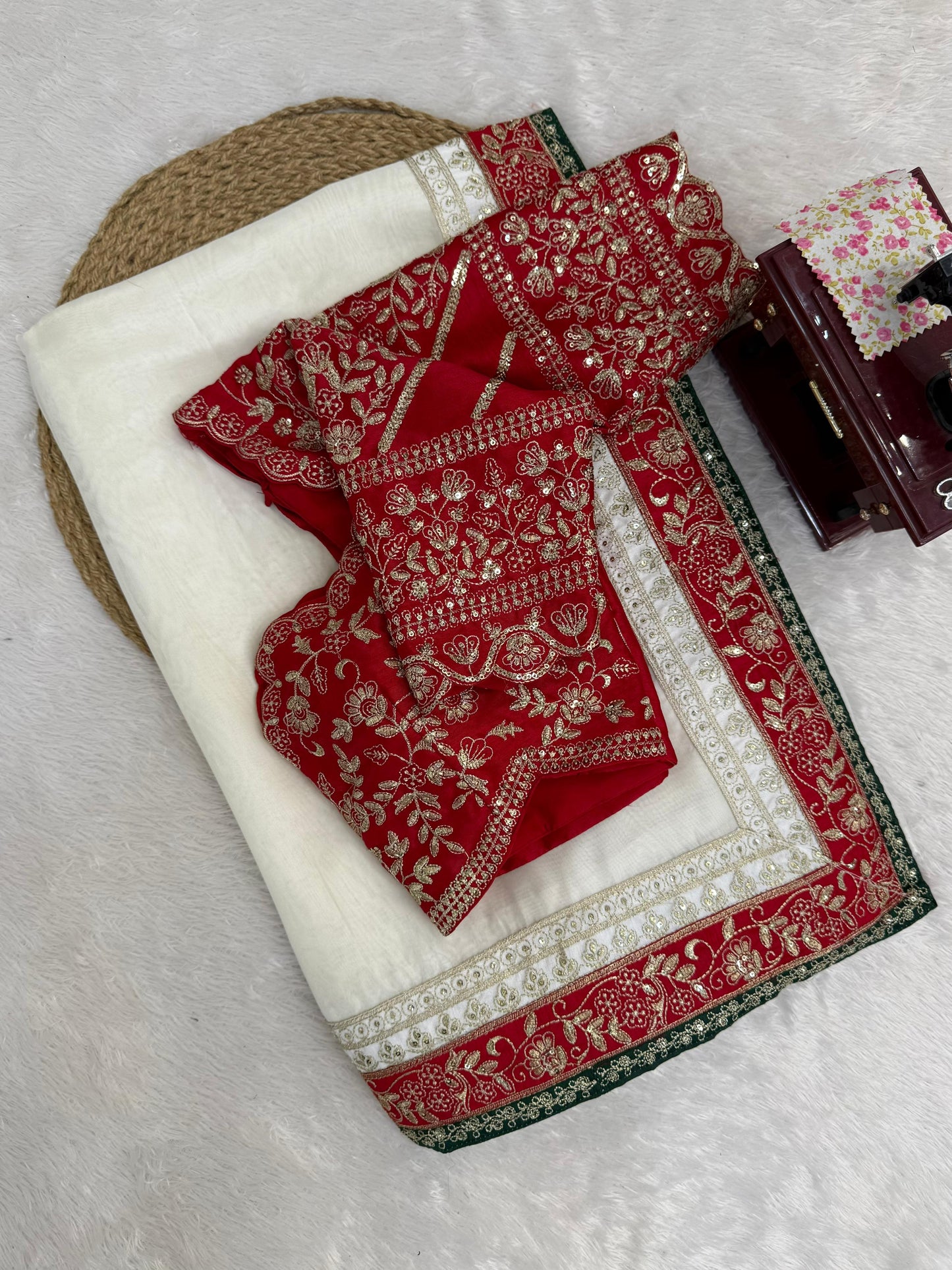 Ivory Rajnita Saree - Kurtikala