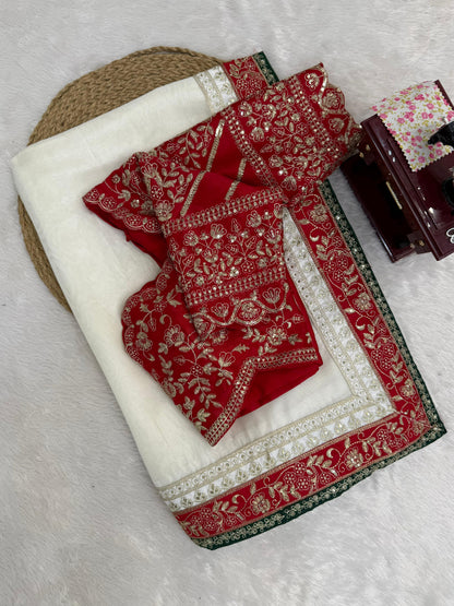 Ivory Rajnita Saree - Kurtikala