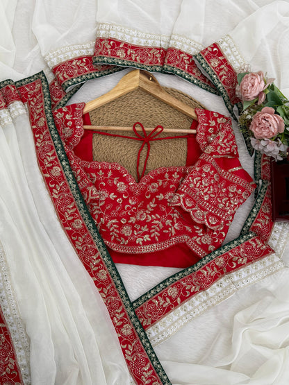 Ivory Rajnita Saree - Kurtikala