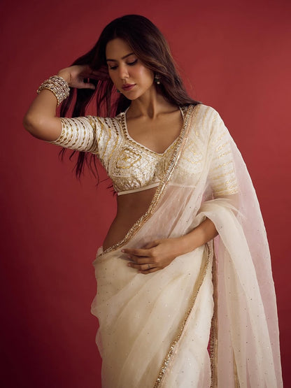 Ivory Sonam bajwa Saree