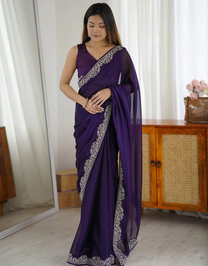 Royal Plum Sheer Saree