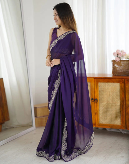 Royal Plum Sheer Saree
