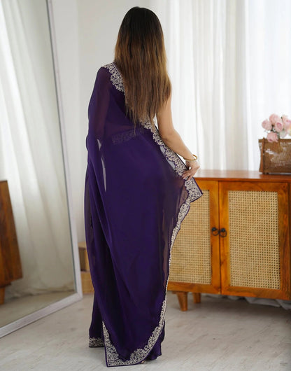 Royal Plum Sheer Saree