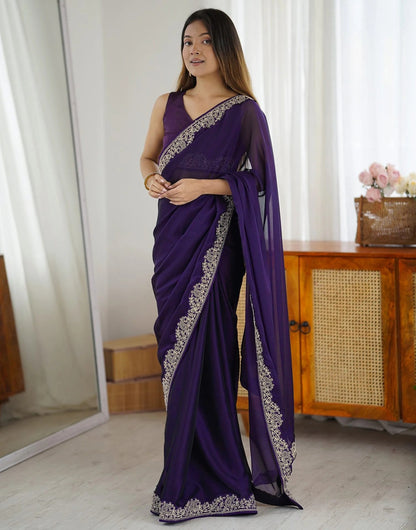 Royal Plum Sheer Saree