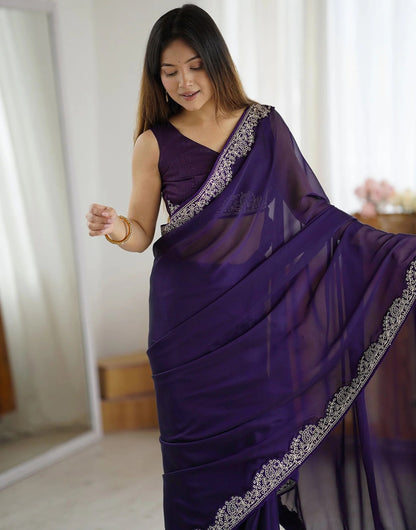 Royal Plum Sheer Saree