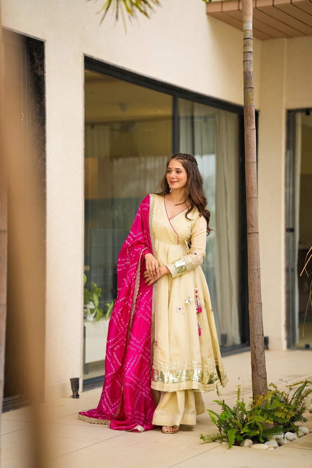 Bandhani Grace Anarkali Set - Kurtikala