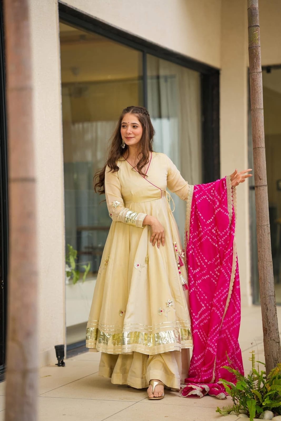 Bandhani Grace Anarkali Set - Kurtikala
