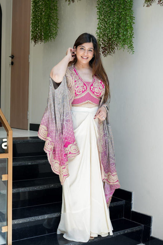 Gulabi Noor Dhoti Set