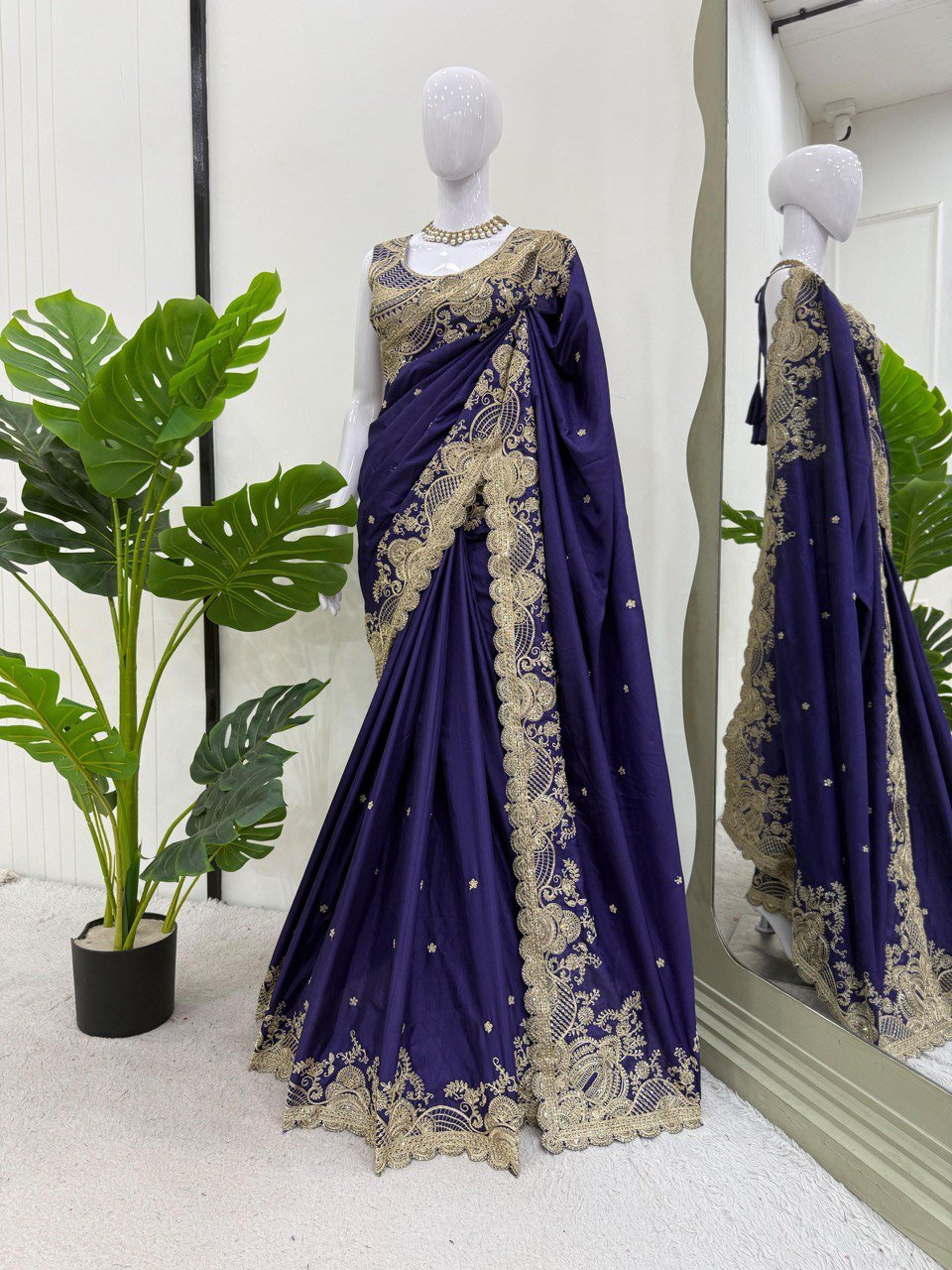 Noor - e - Violet Saree - Kurtikala