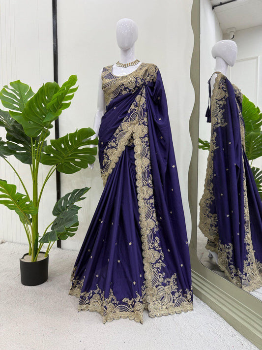 Noor - e - Violet Saree - Kurtikala