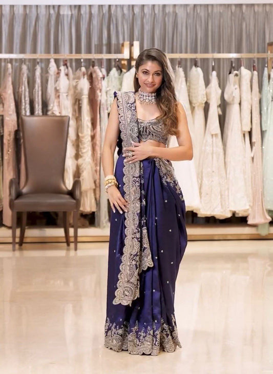 Noor - e - Violet Saree - Kurtikala