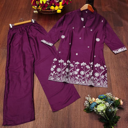 Wine Garden Co - ord Set - Kurtikala