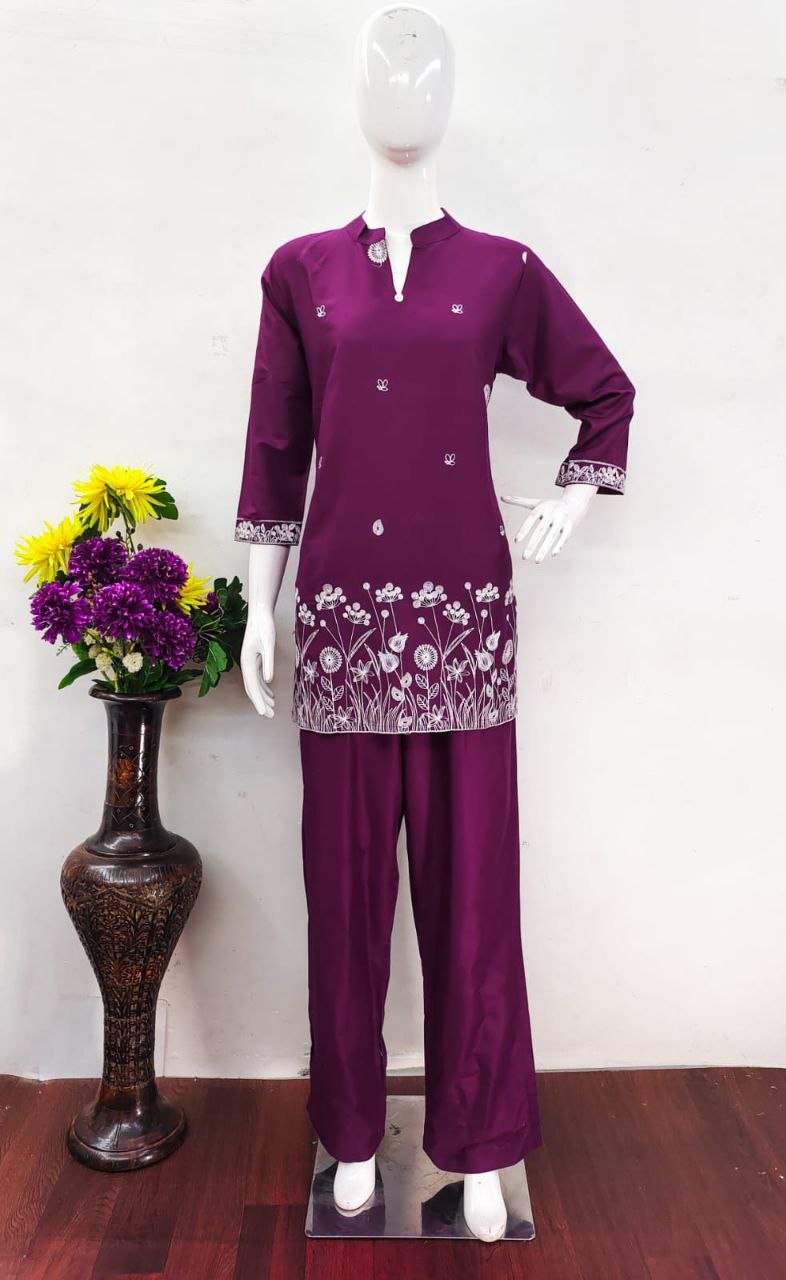 Wine Garden Co - ord Set - Kurtikala