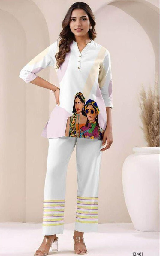 Pastel Diva Digital Co - Ord Set - Kurtikala