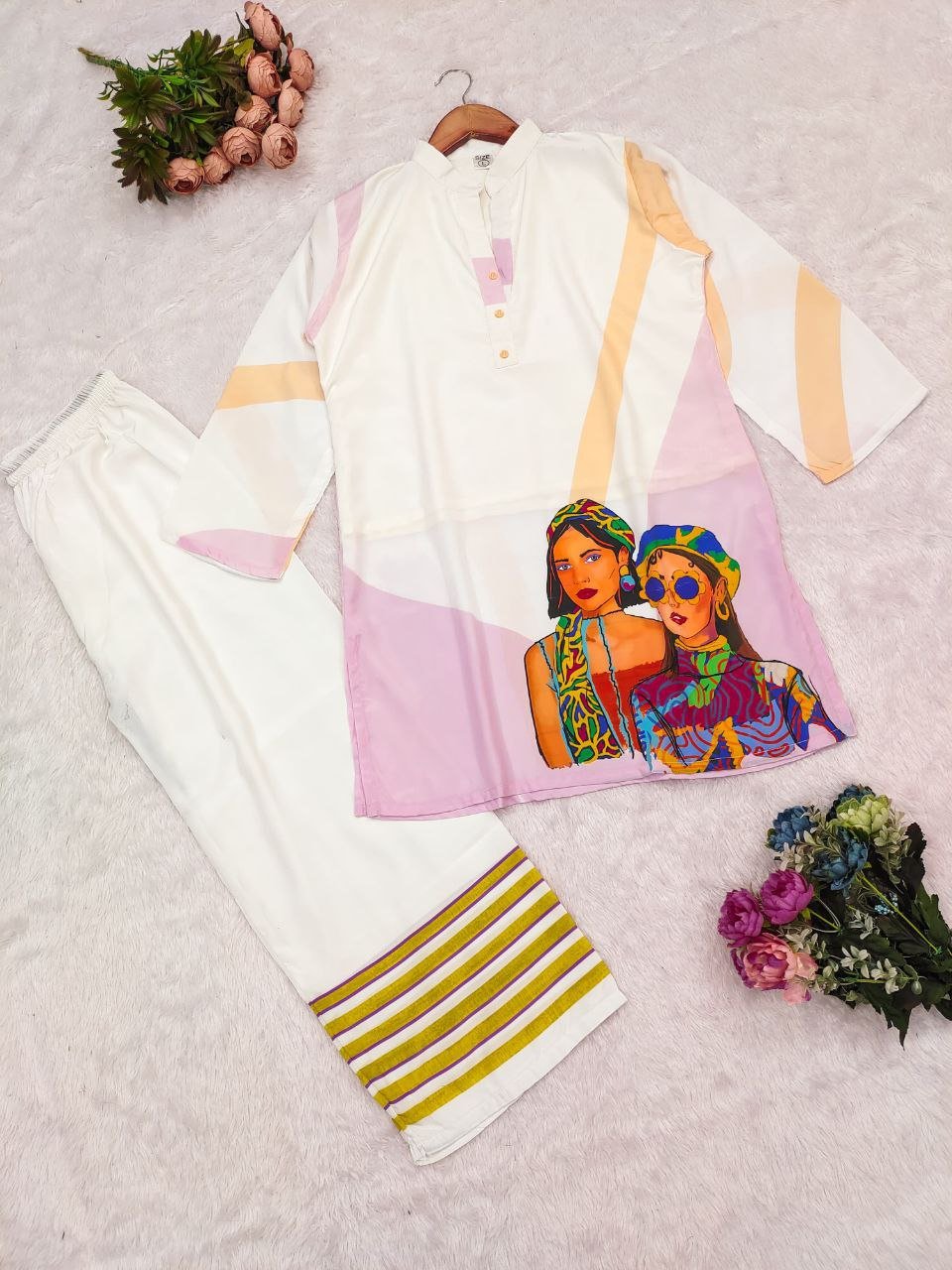 Pastel Diva Digital Co - Ord Set - Kurtikala