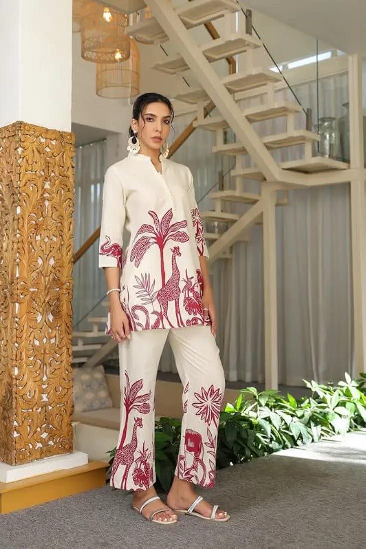 Ivory Safari Print Co - Ord Set - Kurtikala