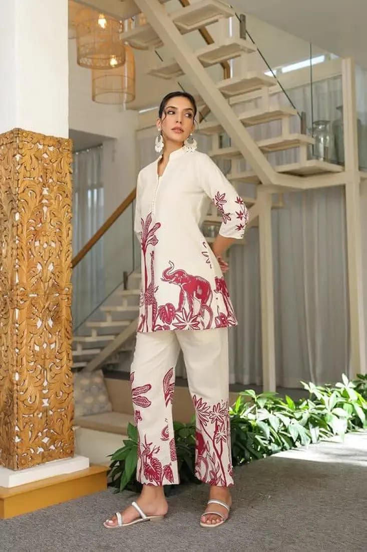 Ivory Safari Print Co - Ord Set - Kurtikala