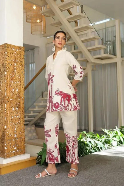 Ivory Safari Print Co - Ord Set - Kurtikala