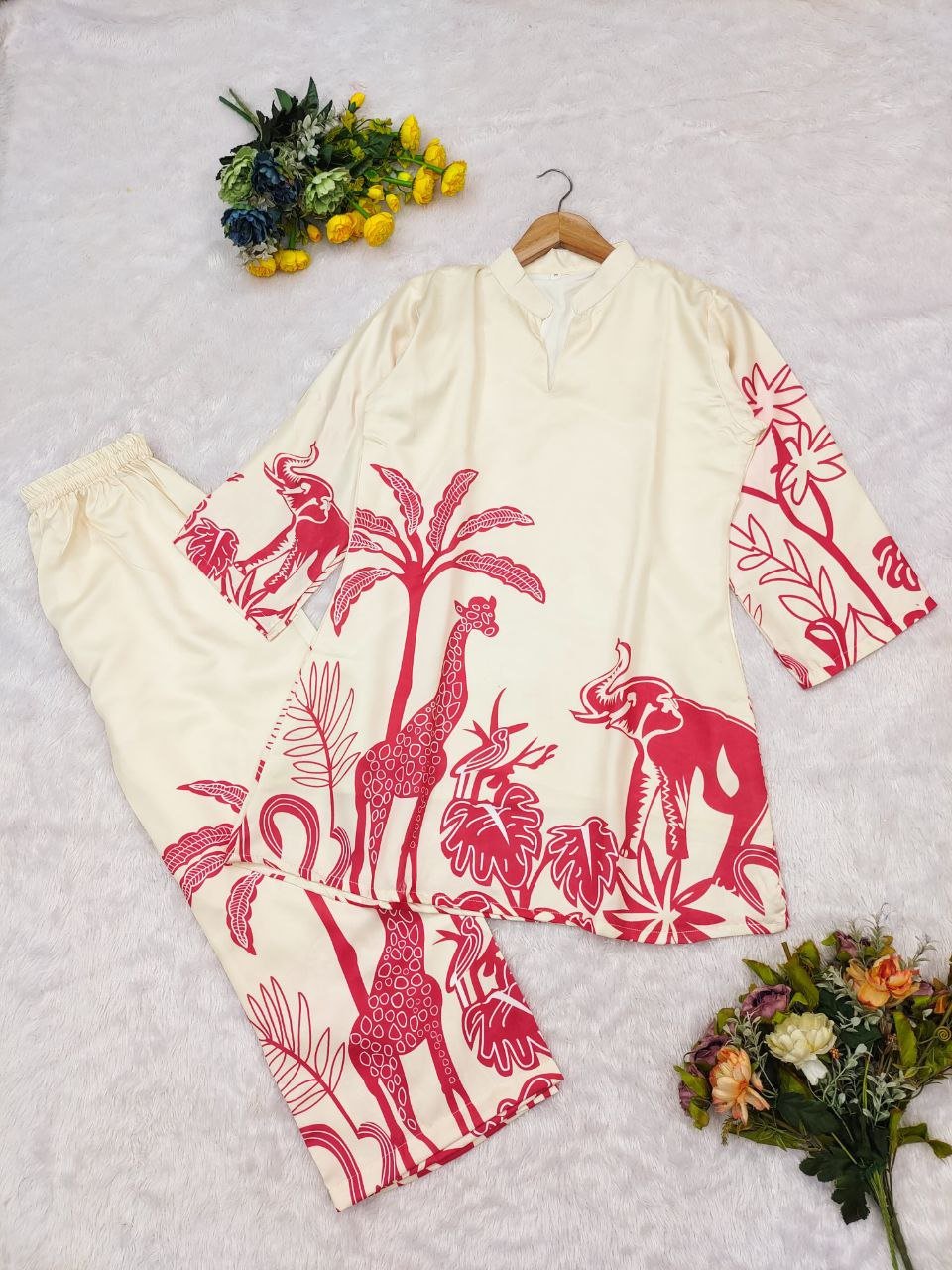 Ivory Safari Print Co - Ord Set - Kurtikala