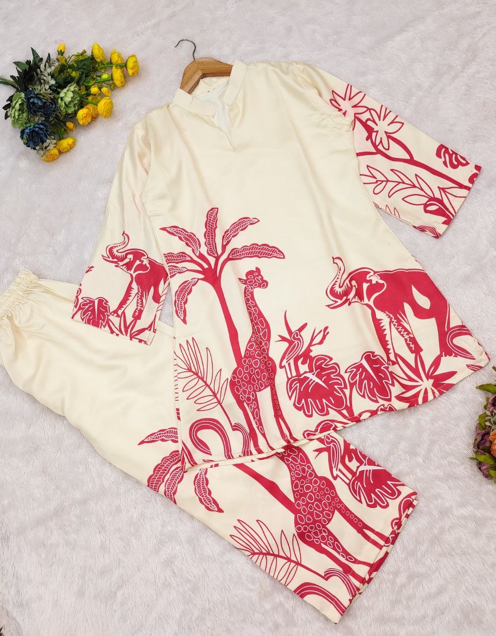 Ivory Safari Print Co - Ord Set - Kurtikala