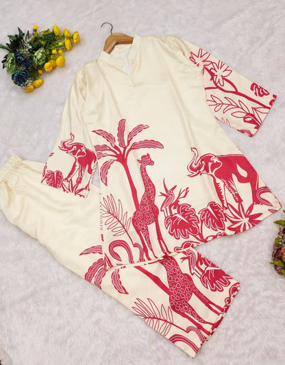 Ivory Safari Print Co - Ord Set - Kurtikala