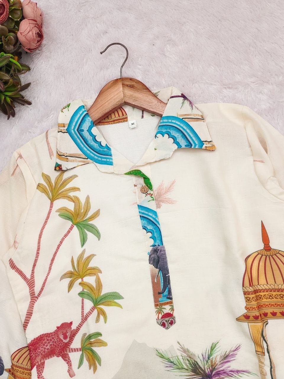 White Garden Digital Co - Ord Set - Kurtikala