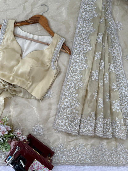 Ivory Noor Royale Saree - Kurtikala