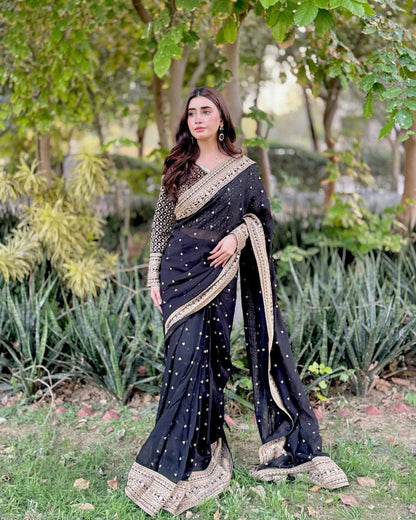 Regal Black Saree