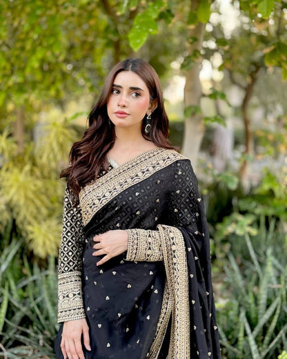 Regal Black Saree