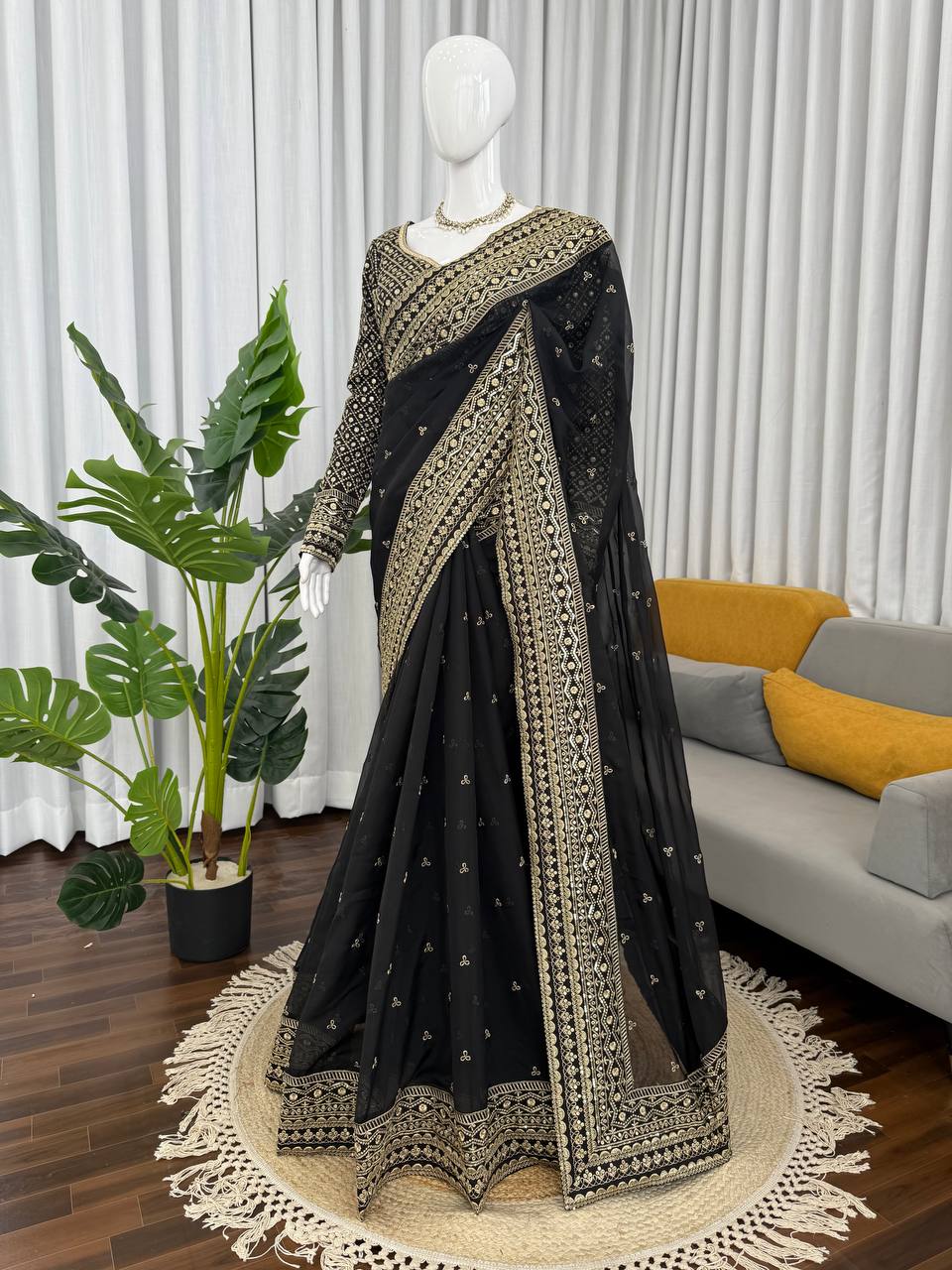 Regal Black Saree