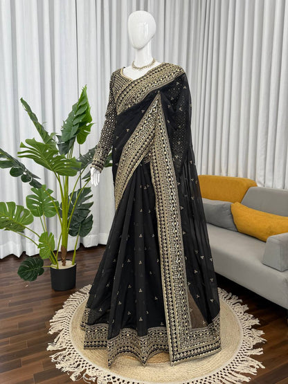 Regal Black Saree