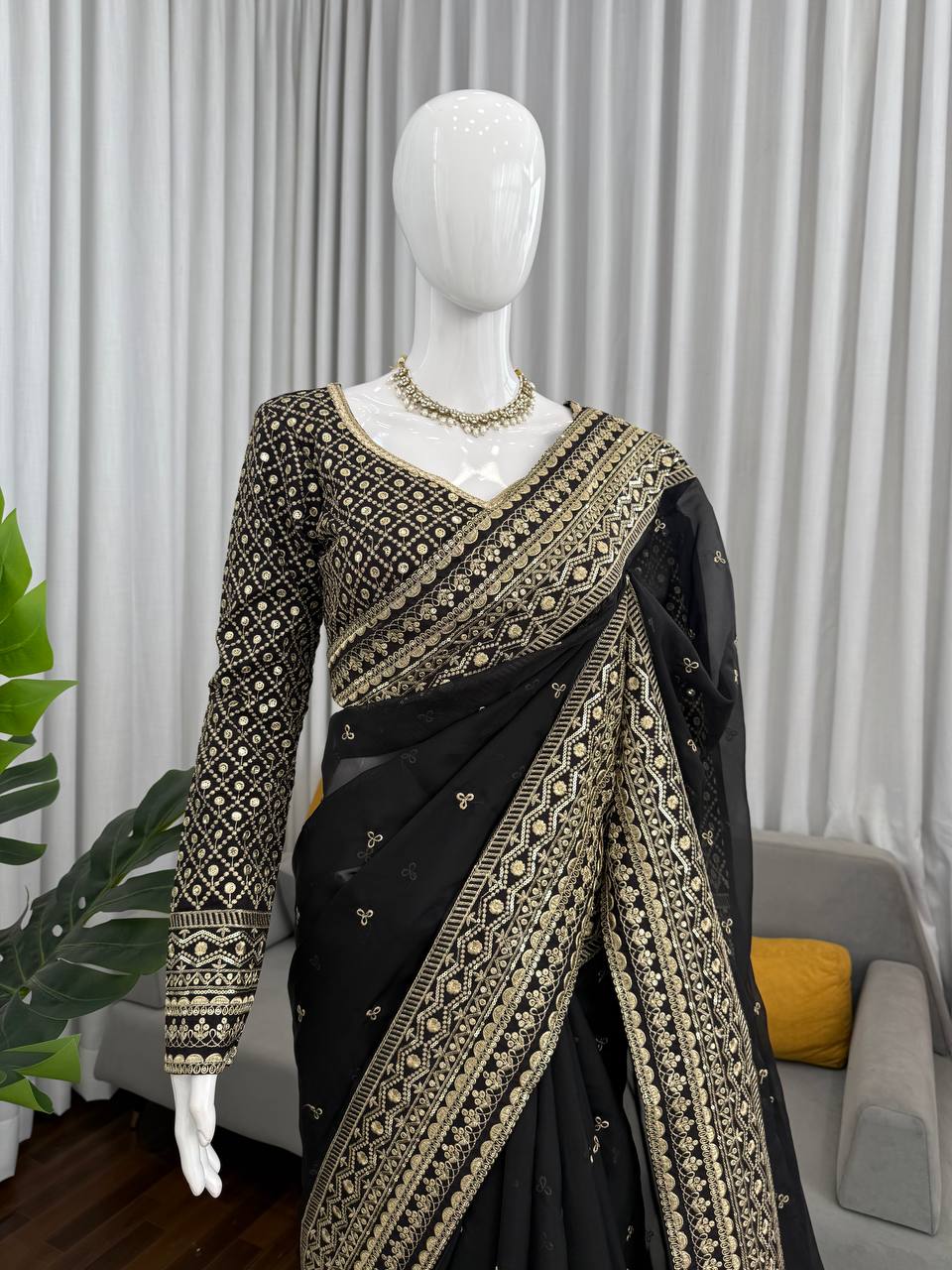 Regal Black Saree