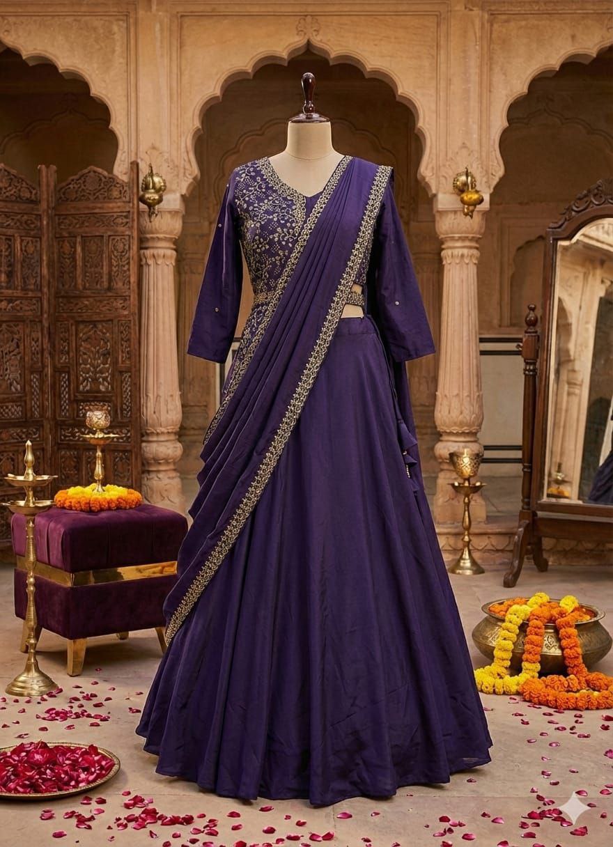 Royal Amethyst Lehenga Saree