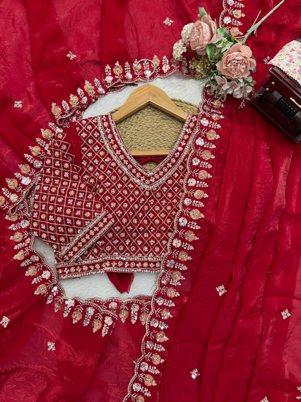 Ruby Radiance Saree